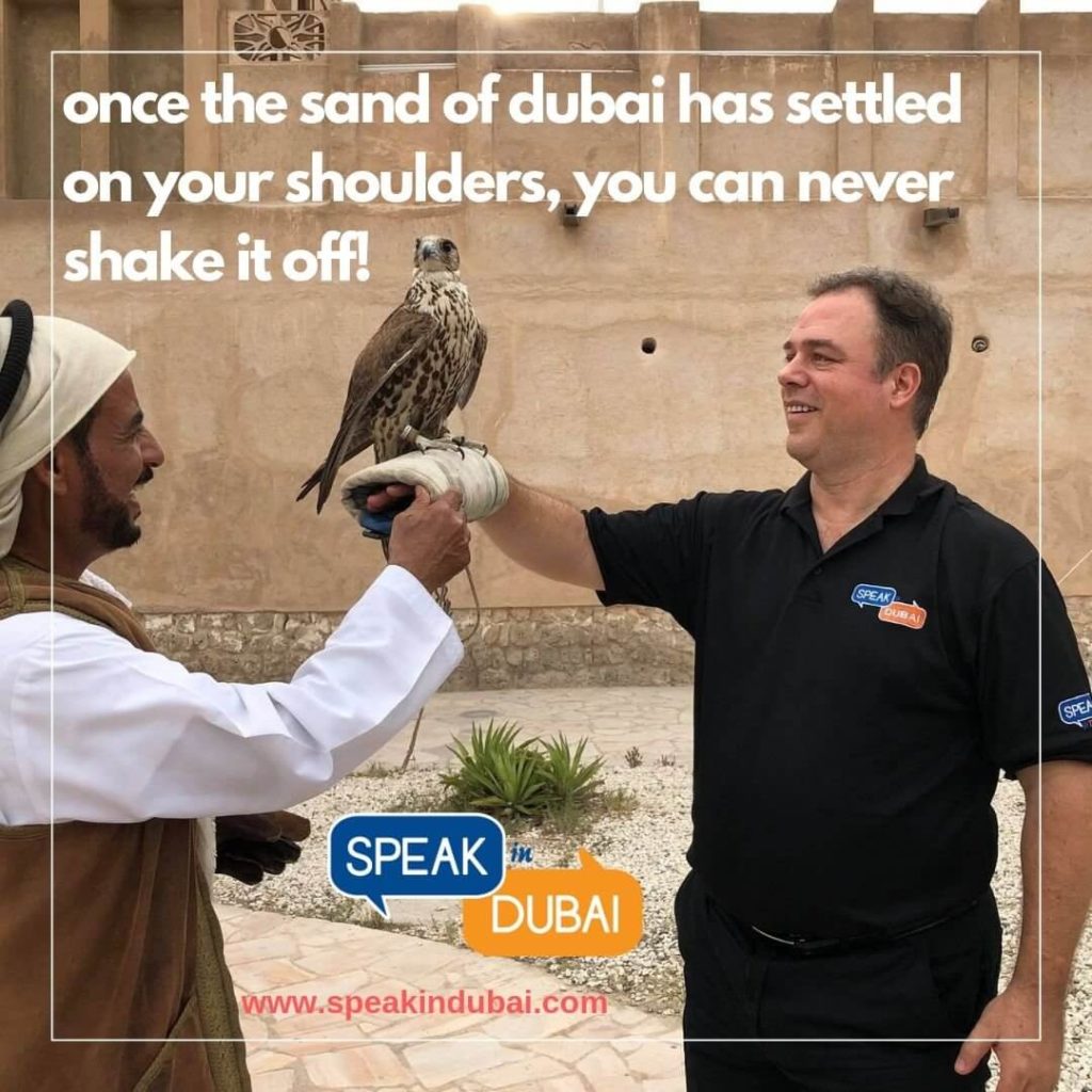 Ernesto Verdugo with Falcon in Dubai