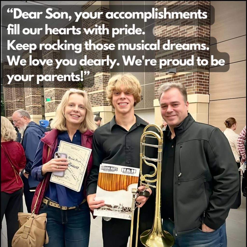 Ernesto Verdugo Quote: Dear Son, your accomplishments fill our hearts with pride Keep rocking those musical dreams. We love you dearly. We're proud to be your parents!