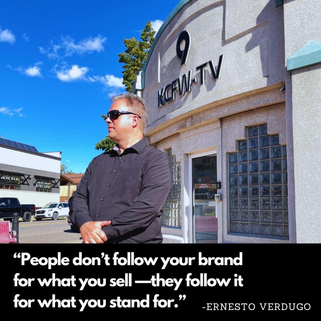 Ernesto Verdugo Quote "People don't follow your brand for what you sell - they follow it for what you stand for."