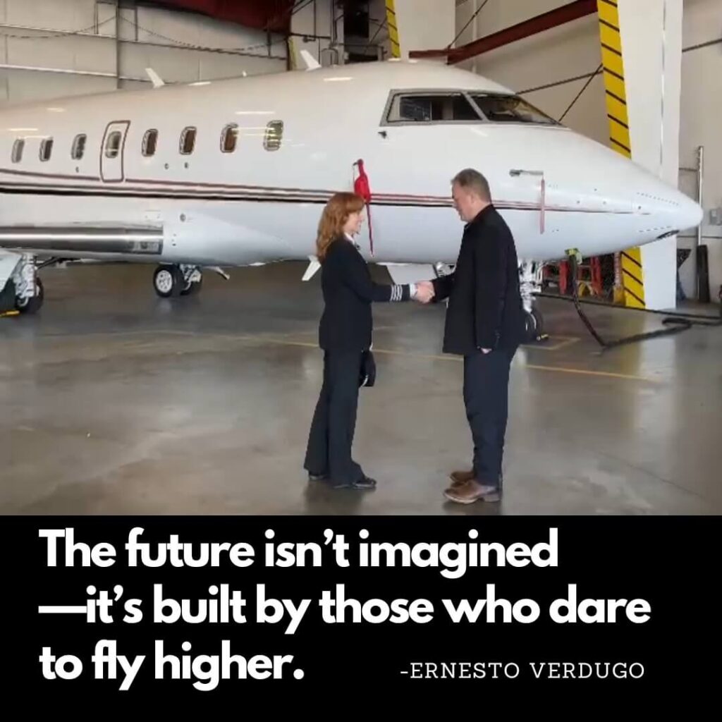 Ernesto Verdugo Quote "The future isn't imagined-it's built by those who dare to fly higher"