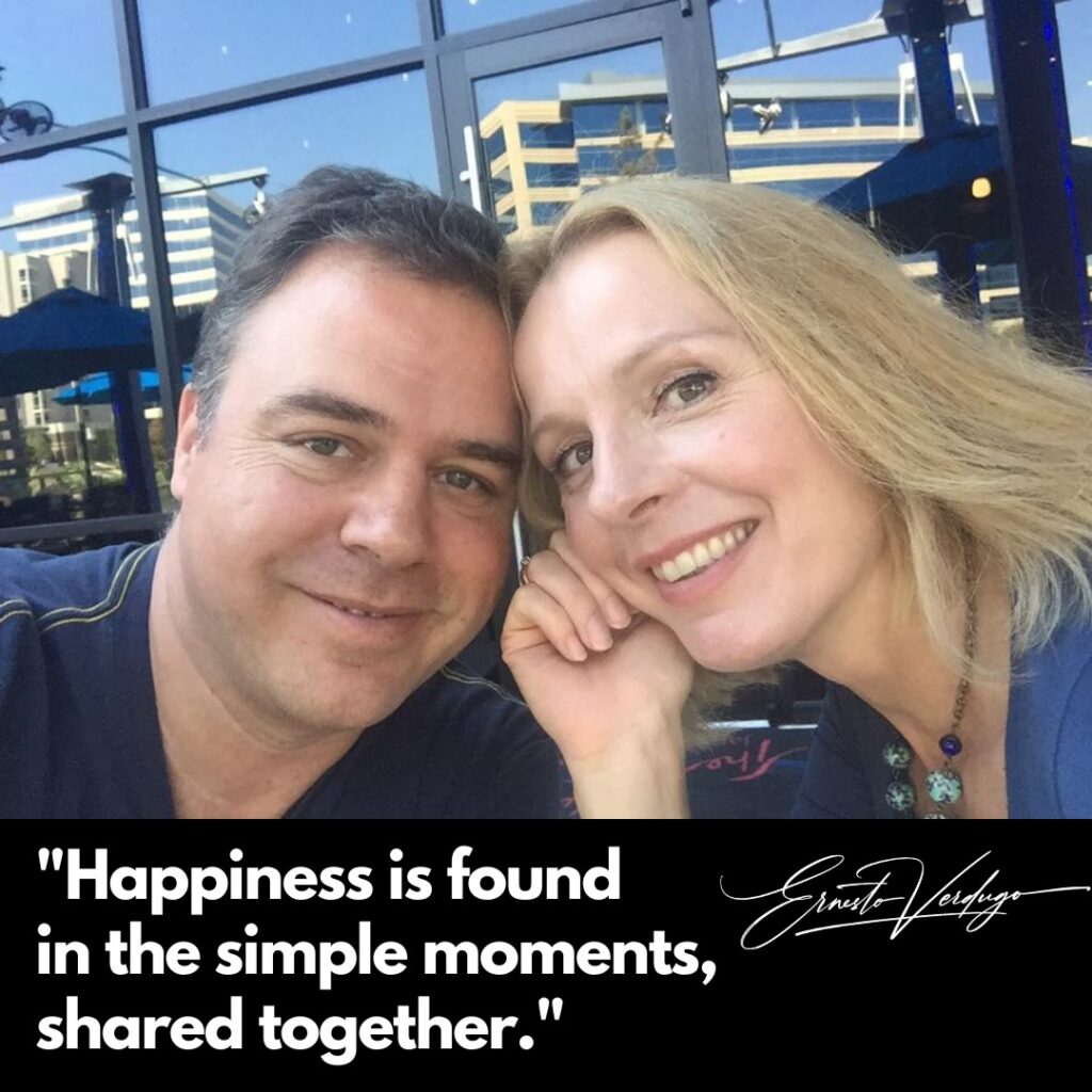 Ernesto Verdugo Quote "Happiness is found in the simple moments, shared together"